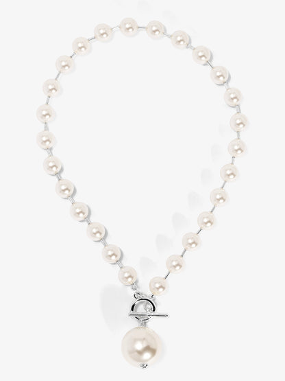 Pearl Beaded Collar Necklace with Tube Spacers