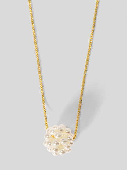 Clustered Pearl Collar Necklace