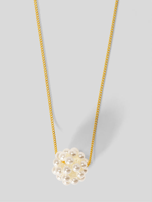Clustered Pearl Collar Necklace