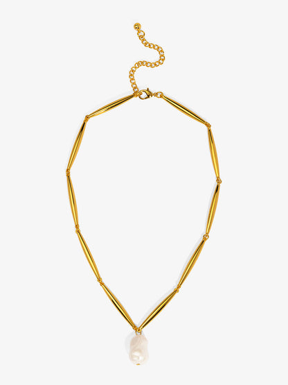 Baroque Pearl Pendant Short Necklace