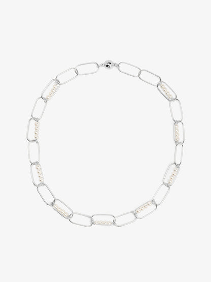 Linear Pearl Chain Short Necklace