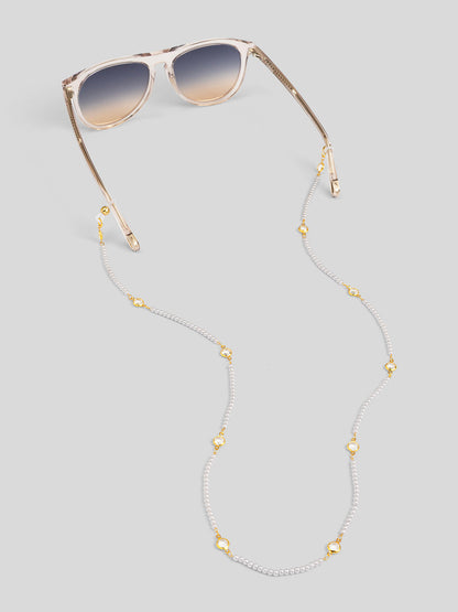 Micro Pearl Beaded and Crystal Glass Chain