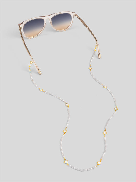 Micro Pearl Beaded and Crystal Glass Chain