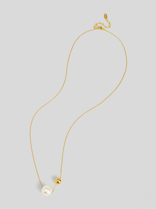 Pearl and Bead Long Necklace