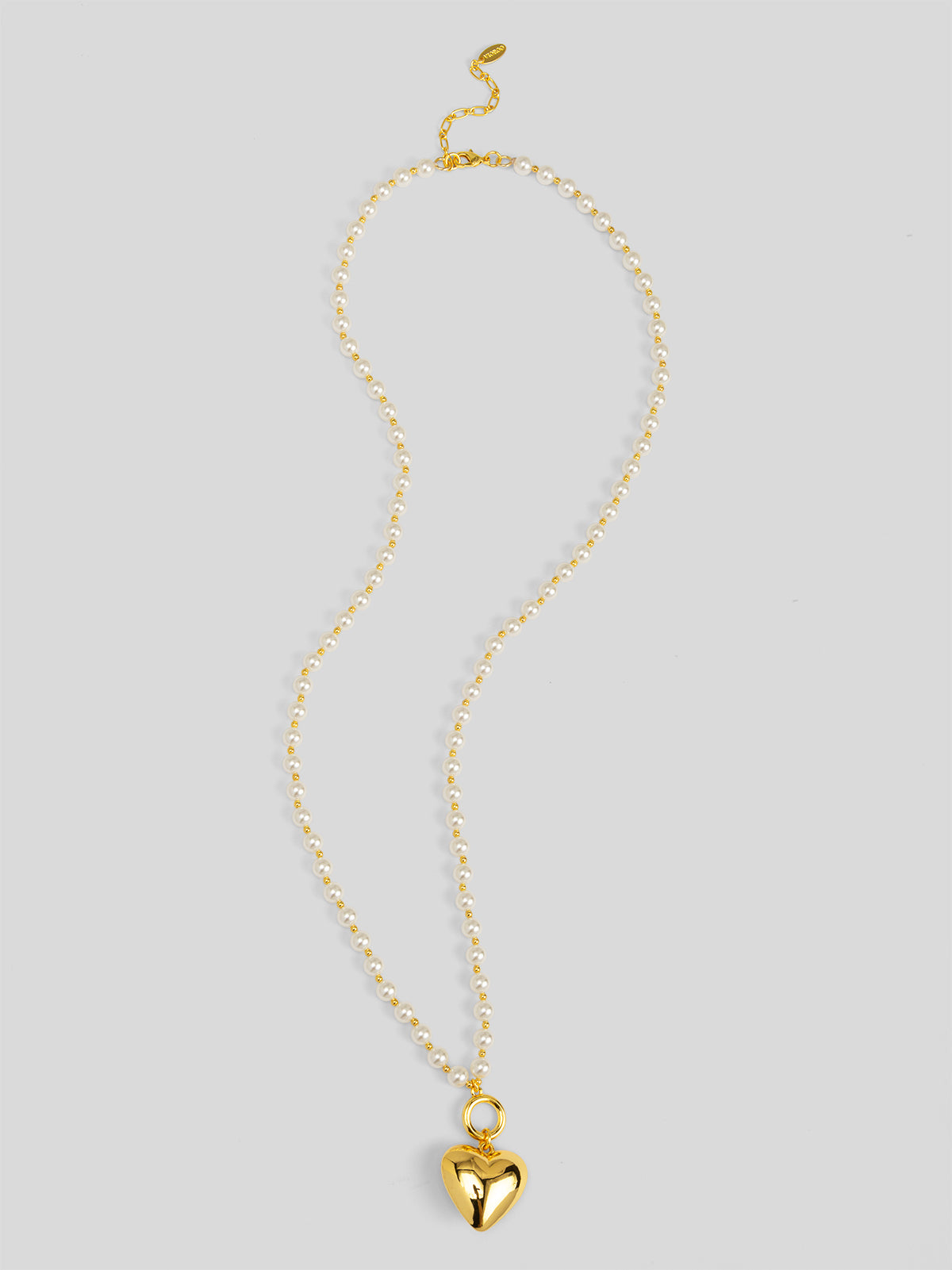 Heart Charm Pearl Long Necklace