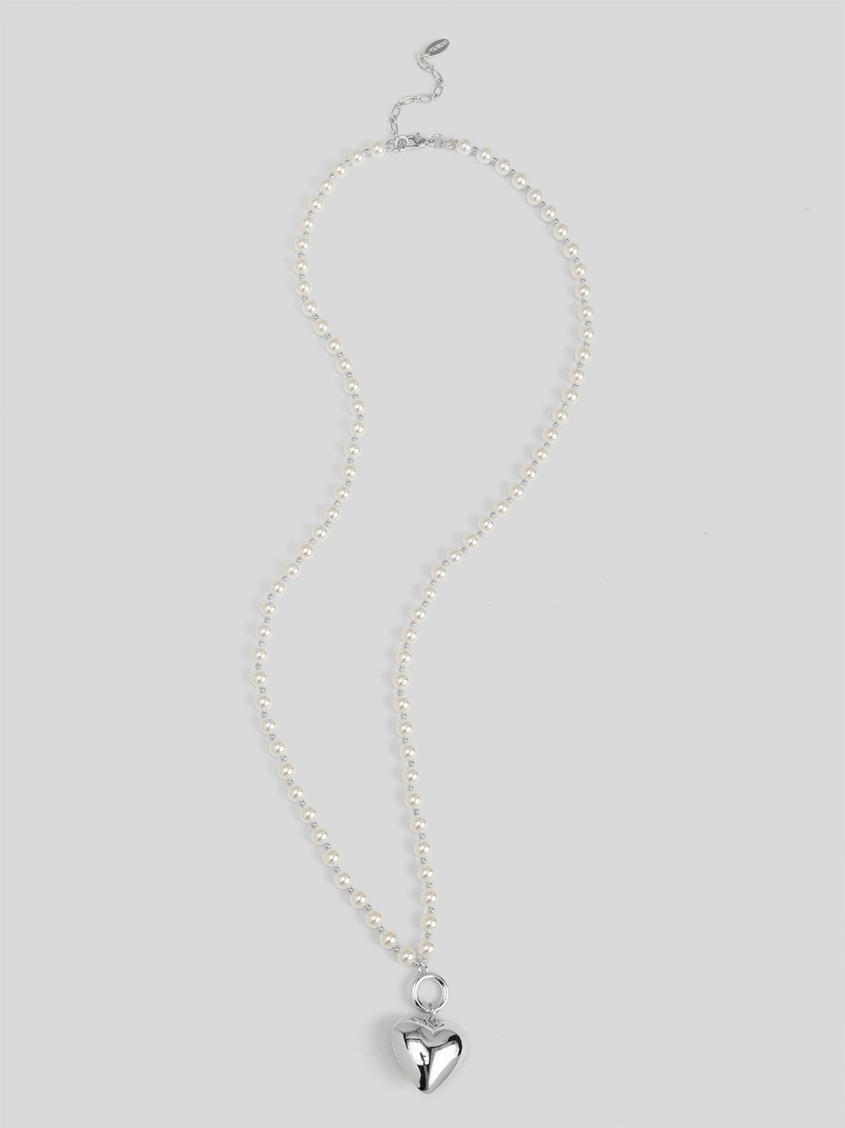 Heart Charm Pearl Long Necklace