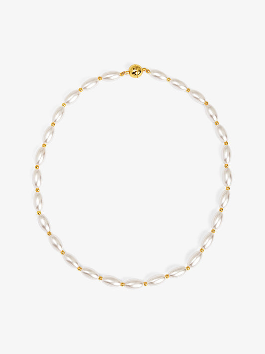 Rice Pearl Magnet Necklace