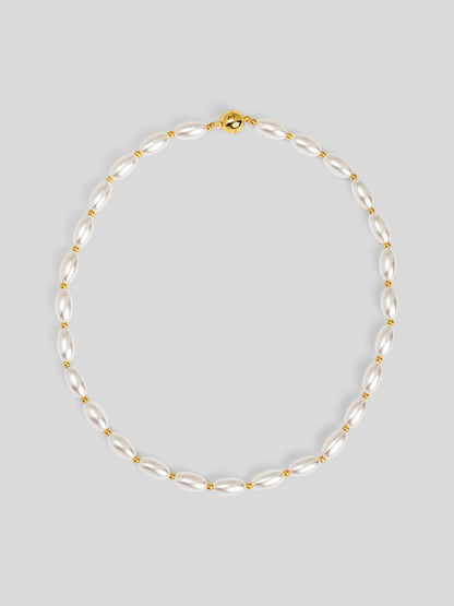 Rice Pearl Magnet Necklace