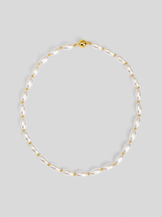 Rice Pearl Magnet Necklace