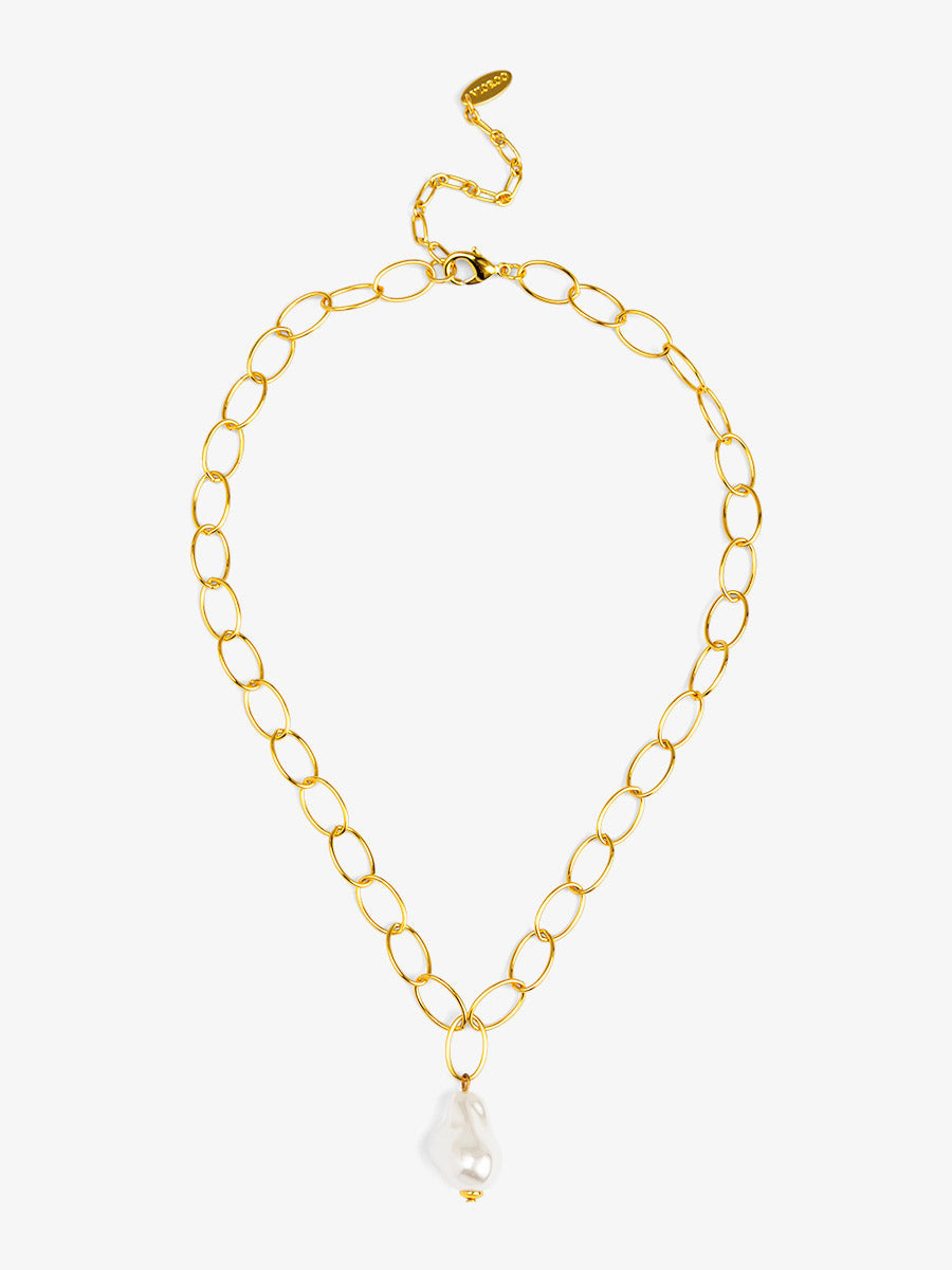 Baroque Drop Pendant Necklace