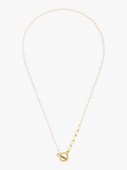 Petite Pearl Link Toggle Necklace