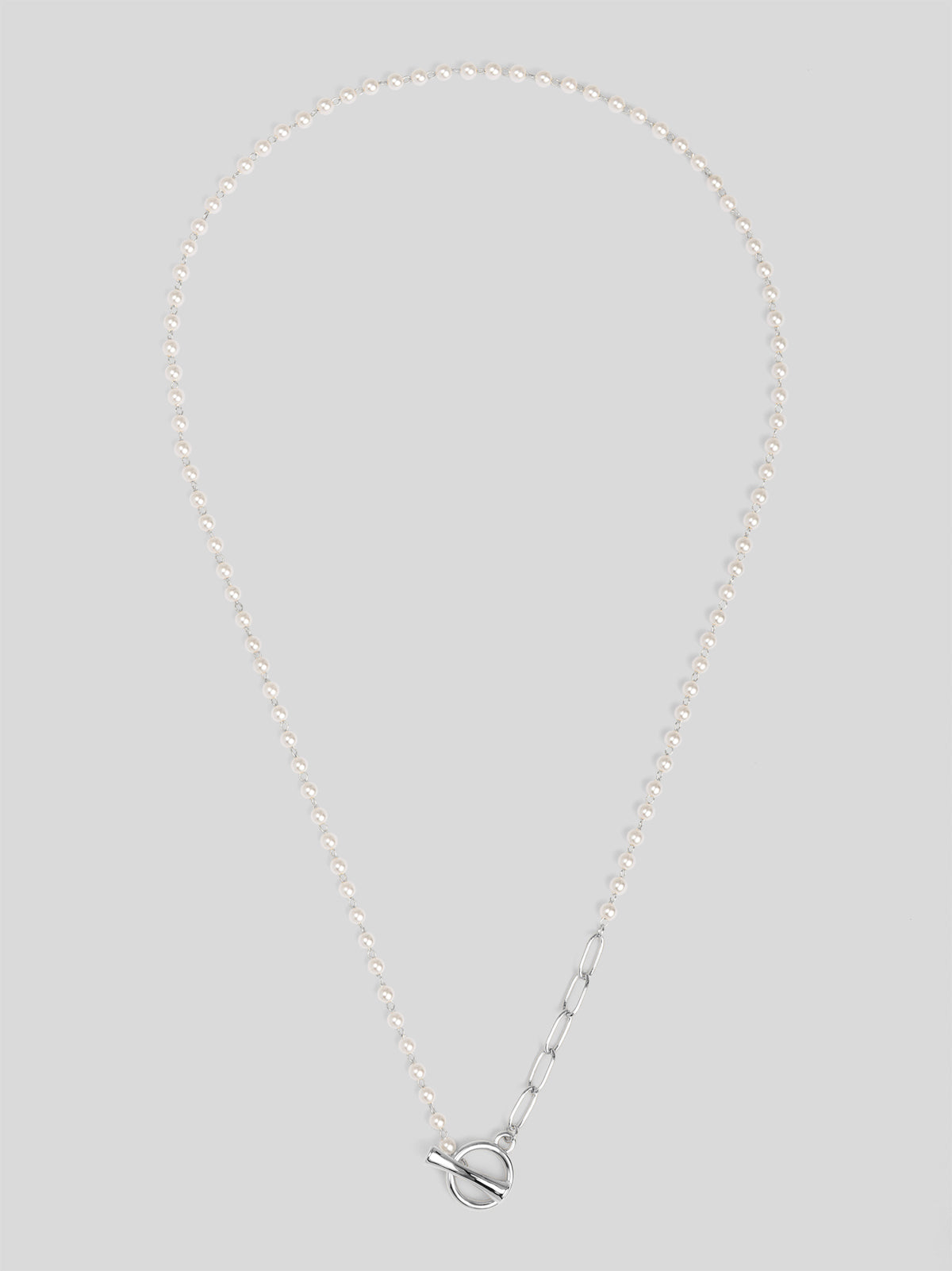 Petite Pearl Link Toggle Necklace