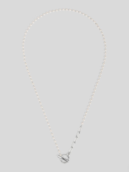 Petite Pearl Link Toggle Necklace