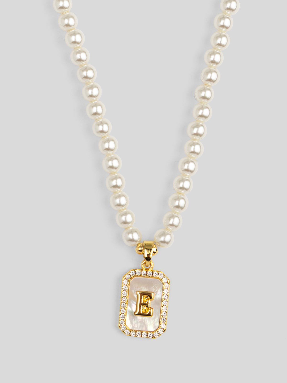 Pearl Initial Pendant Short Necklace
