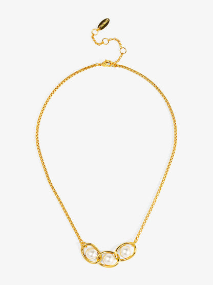 Twisted Orbit Pearl Necklace