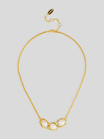 Twisted Orbit Pearl Necklace