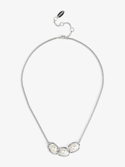 Twisted Orbit Pearl Necklace