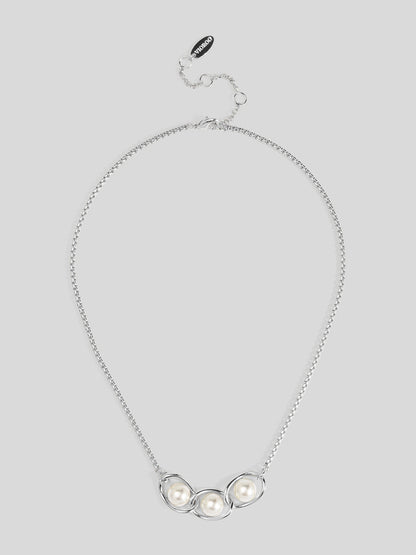 Twisted Orbit Pearl Necklace