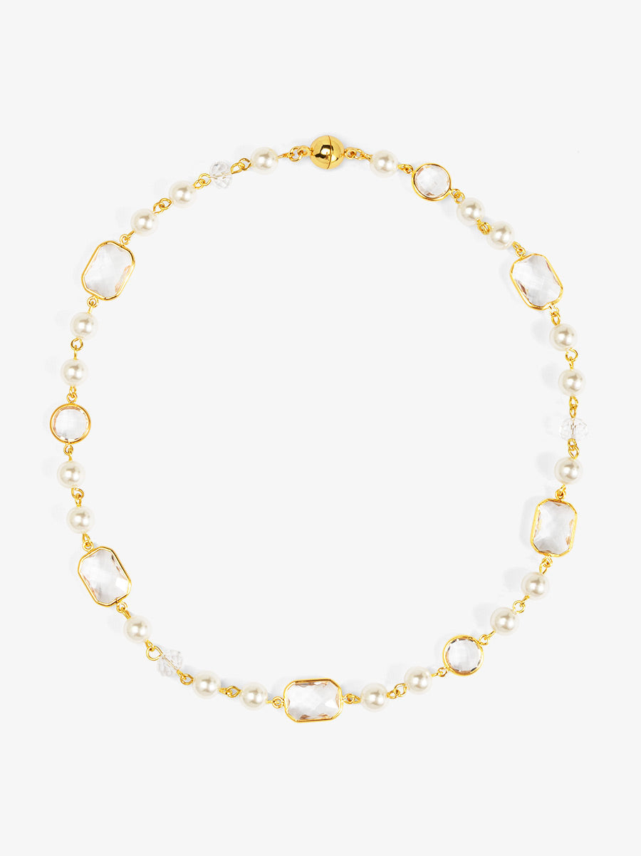 Prism Pearl Magnet Collar Necklace