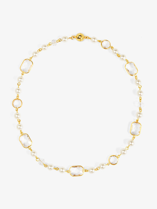 Prism Pearl Magnet Collar Necklace
