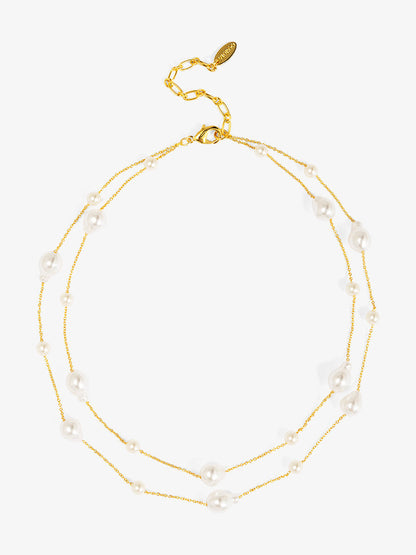 Baroque Duo Chain Layered Necklace
