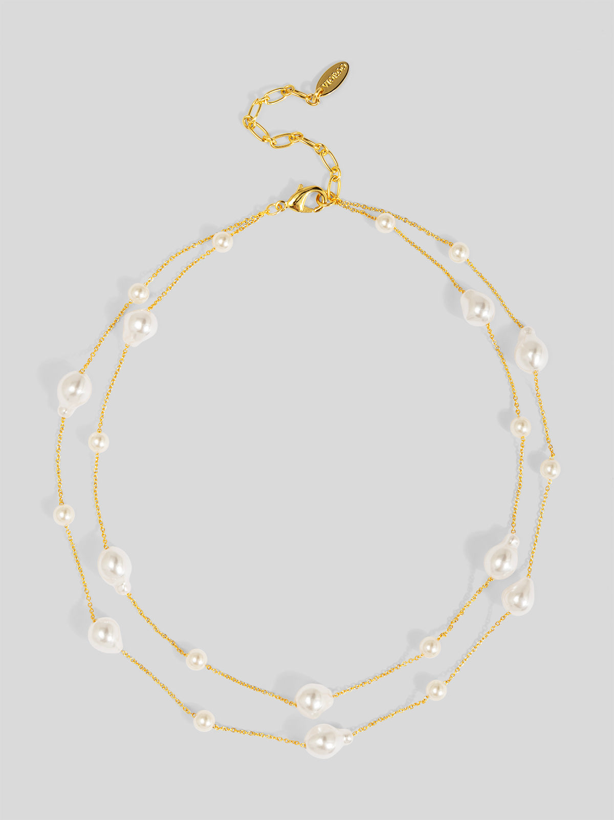Baroque Duo Chain Layered Necklace