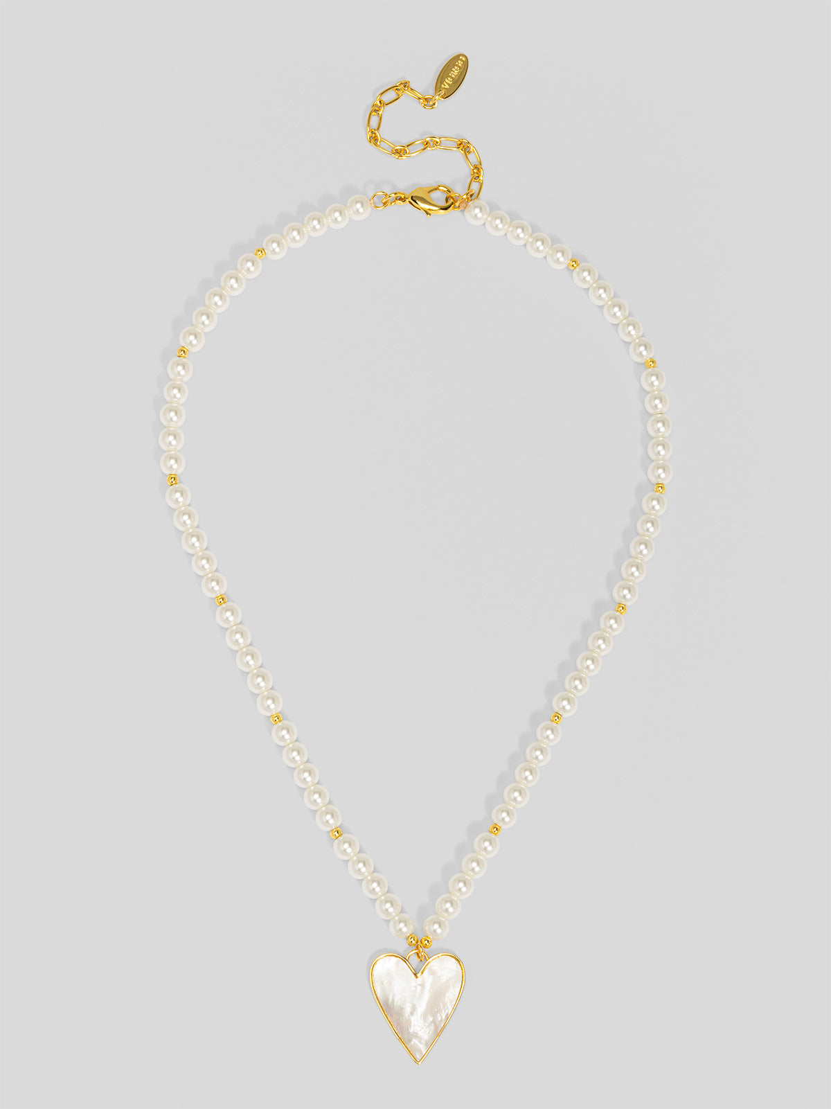 Sea Light Heart Mother Of Pearl Pendant Necklace