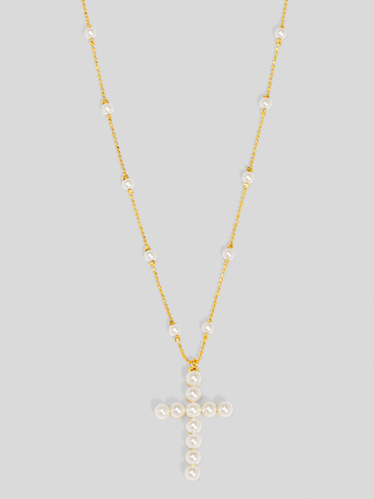 Pearl Cross Pendant Necklace