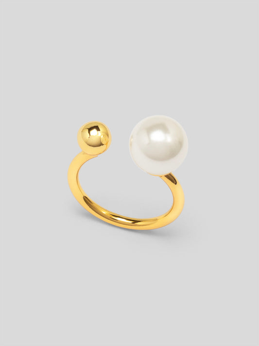 Pearl and Gold Bead Ring