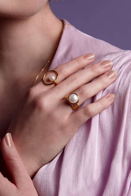 Encircled Pearl Ring