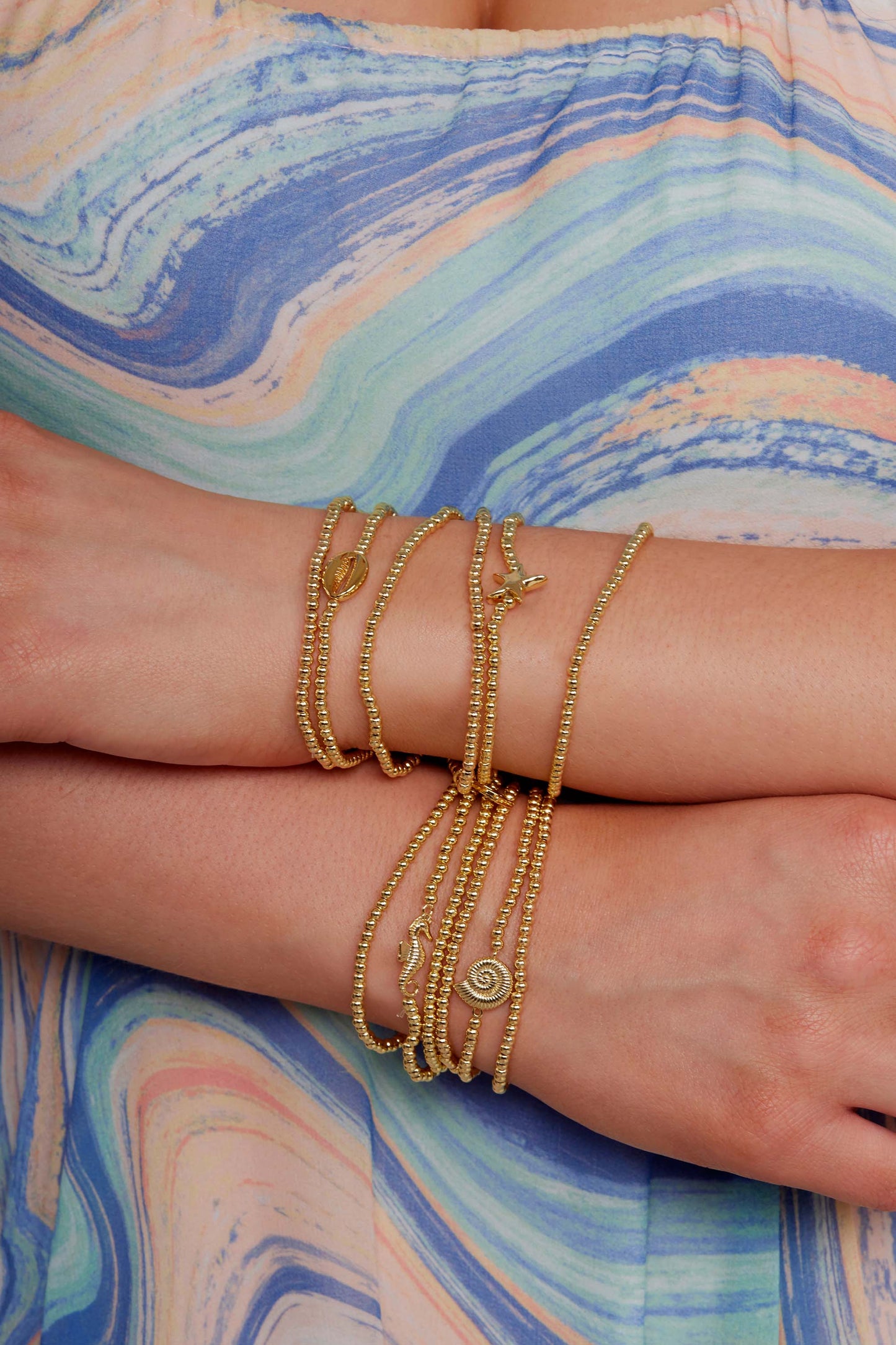 Marisol Nautical Charm Beaded Bracelet - Set of 3