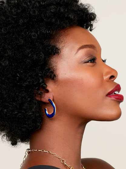 Picture This Enamel Hoop Earring