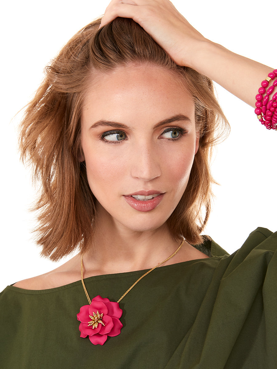 Painted Petals Pendant Necklace