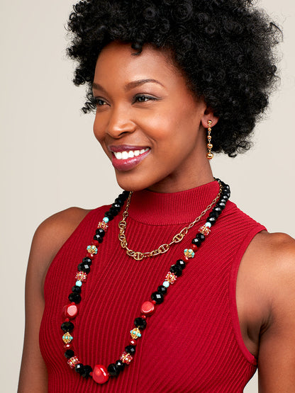 Lucy Hand-Beaded Long Necklace