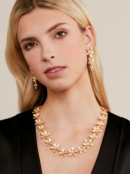 Marigold Matte Flower Collar Necklace