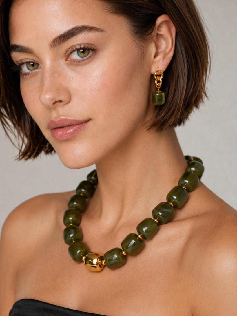 Tessa Puffy Square Short Necklace