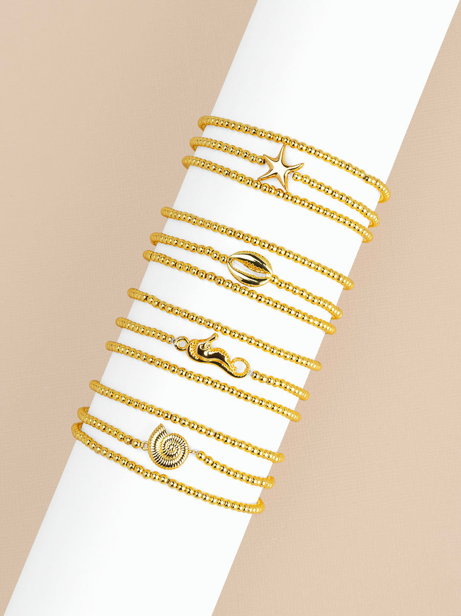 Marisol Nautical Charm Beaded Bracelet - Set of 3