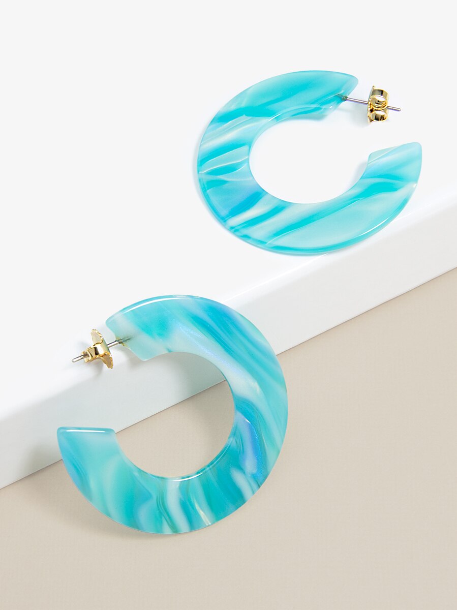 Flat Torti Hoop Earring