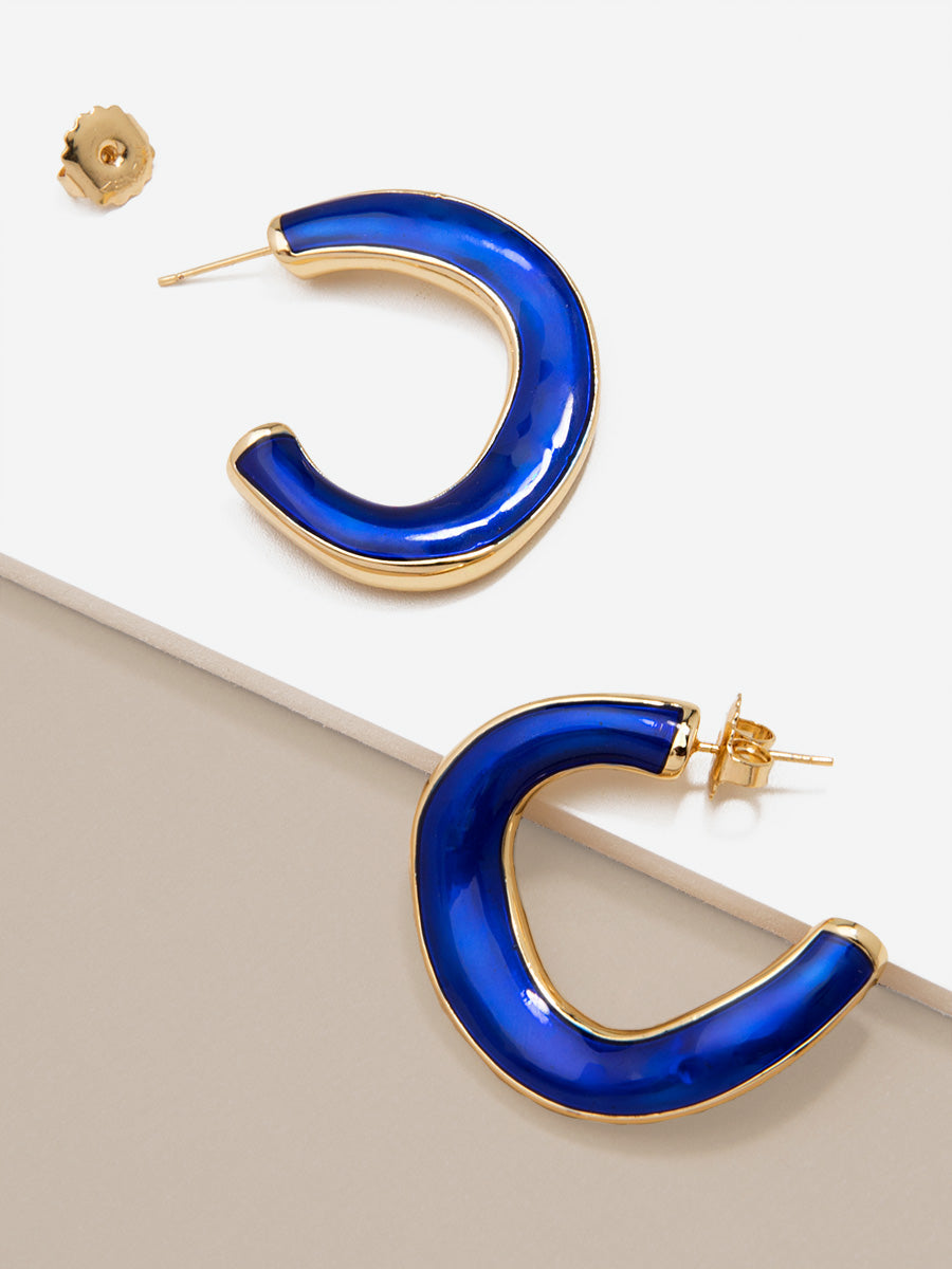 Picture This Enamel Hoop Earring