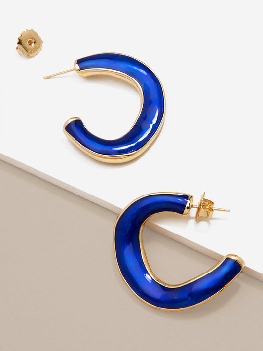 Picture This Enamel Hoop Earring