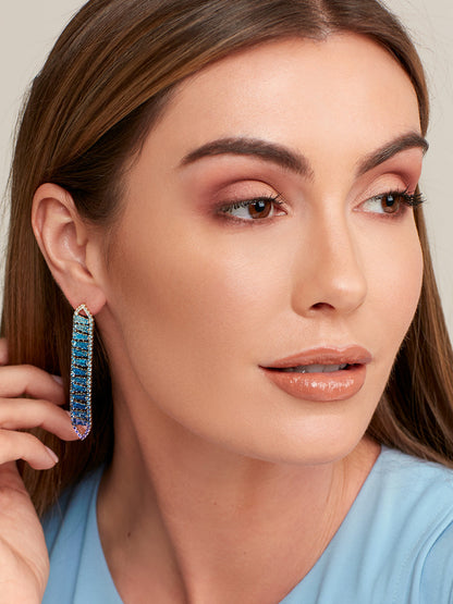 Stacked Gradient Crystal Drop Earring