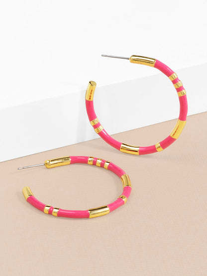 Enamel Cleopatra Hoop Earring