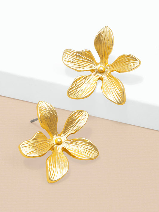 Marigold Matte Flower Stud Earring