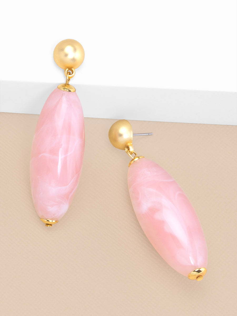 Glossy Resin Bead Drop Earring