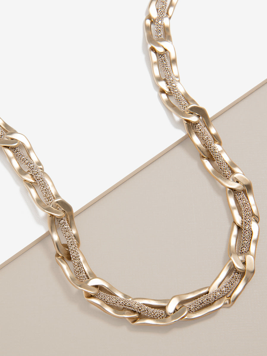 Shimmering Chains Collar Necklace