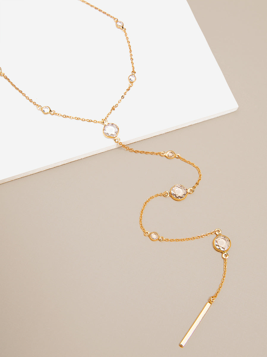 Crystal Drops Y- Necklace