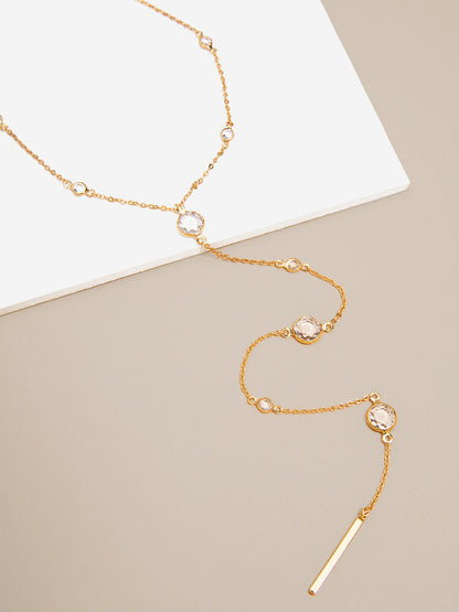 Crystal Drops Y- Necklace