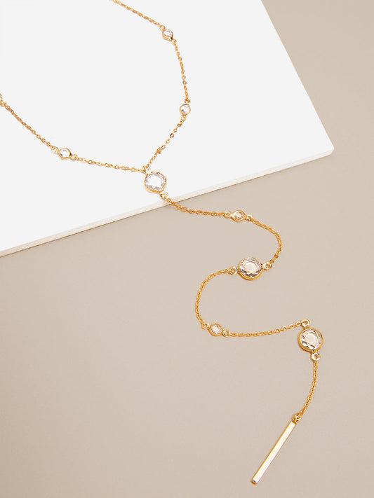 Crystal Drops Y- Necklace