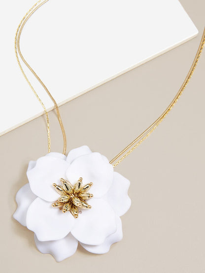 Painted Petals Pendant Necklace