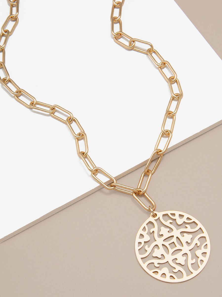 Rising Sun Pendant Chain Necklace